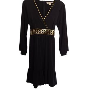 Michael Kors Black Dress with Gold Accents